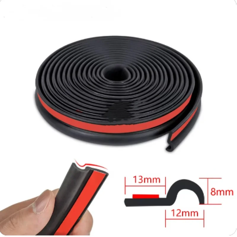 Z Type Car Door Seal Strip 25mm Universal Auto A/B/C-Pillar Rubber Seals for Noise Insulation Dustproof Sealing Strips SEAMETAL