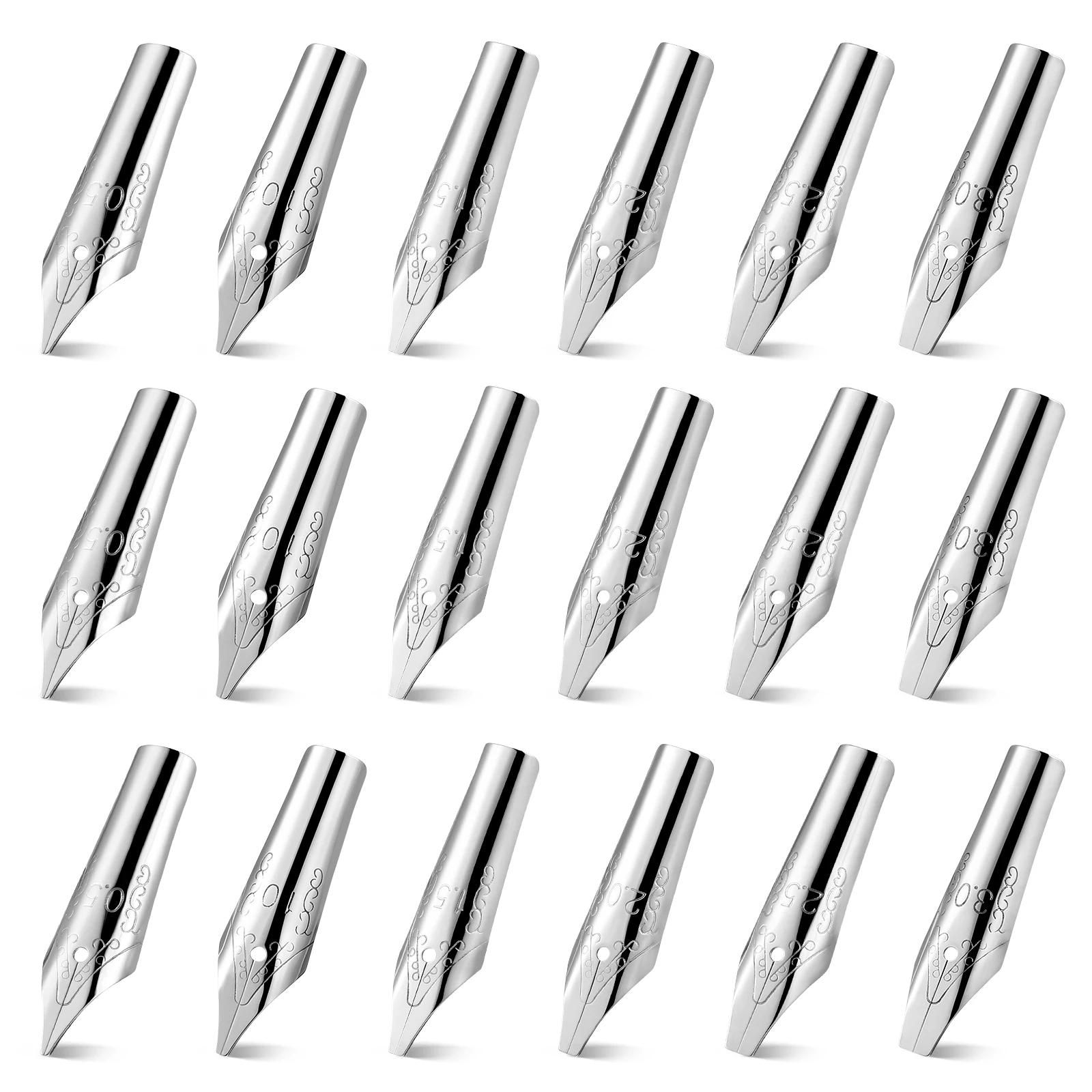 

30 Pcs Flex Nib Fountain Pen Calligraphy Nibs Set Stainless Steel Pen Nibs Replacements Medium Pens Spare for Students Adults