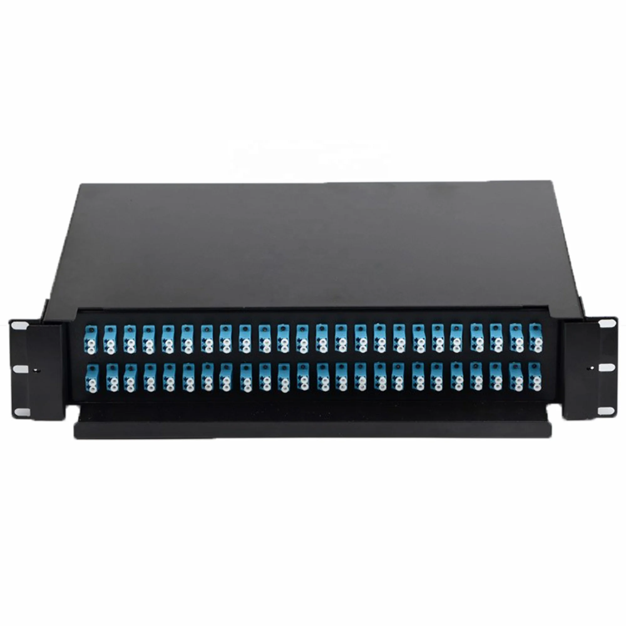 19'' 2U 96 Core Drawer Type Rack Mounted Fiber Optic Patch Panel with 48pcs LC Duplex Adapter and 96pcs LC Simplex Pigtail