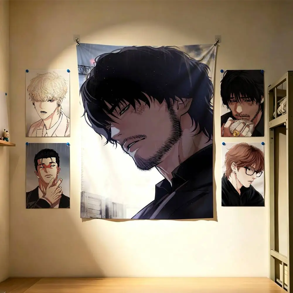 L-Lookism Manhwa  Flags Wall Hanging Background Art Banner for Bedroom Home Outdoor Decor