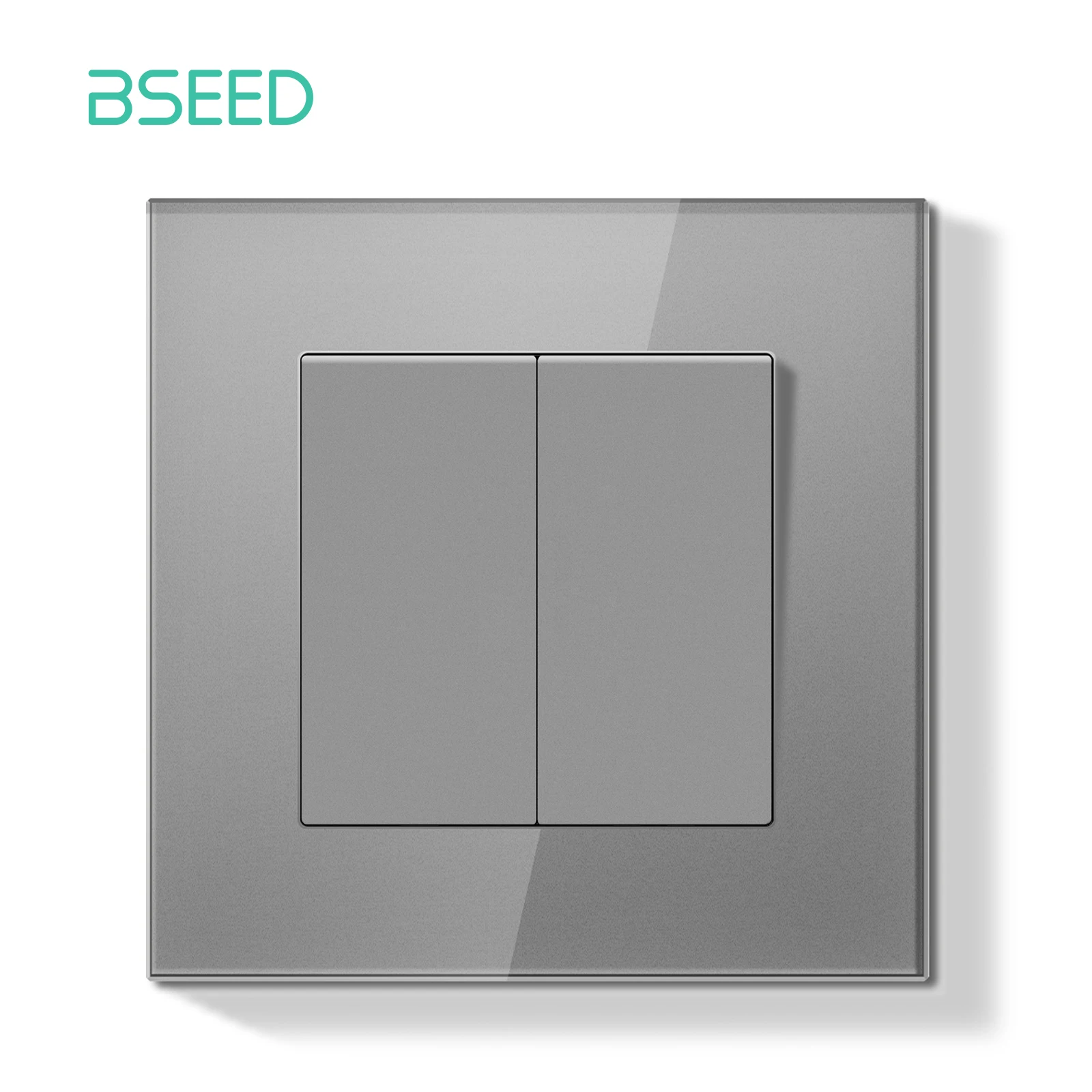 BSEED E-serie mechanische knopschakelaar 1/2Gang 1-weg dubbele lichtschakelaar Drievoudige tuimelschakelaar Glazen paneelschakelaar Aan Uit 250V