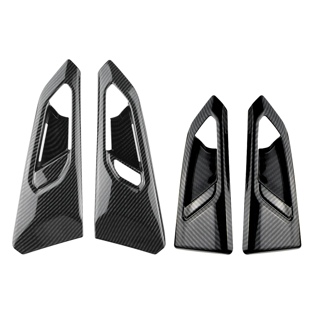 Carbon Fiber Car Inner Door Handle Frame Cover Sticker for VW Tcross 2018 - 2023 Door Bowl Trim for Volkswagen T-cross