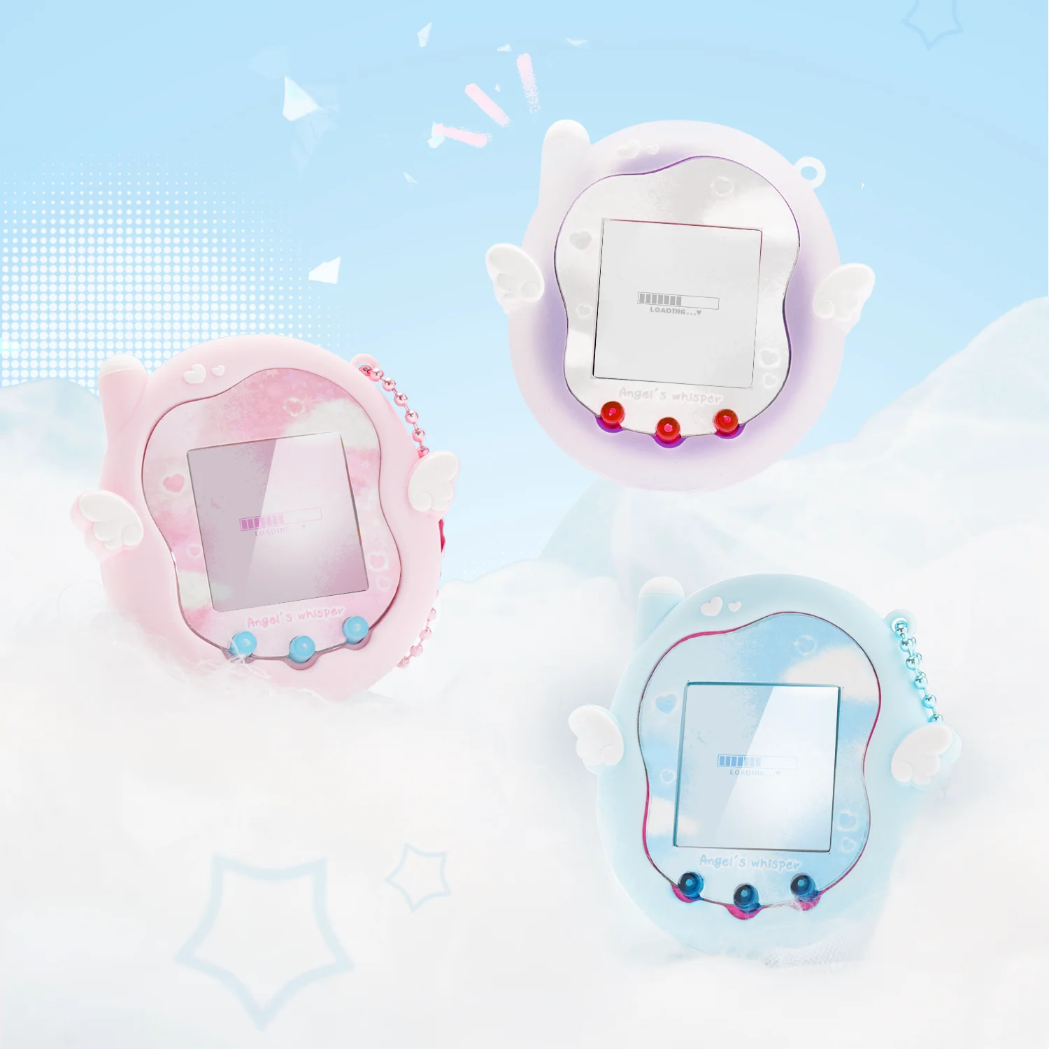 Silikonowa naklejka ochronna na panel z motywem anioła, miękka skórka, smycz ‌   Łańcuszek do Tamagotchi Uni, etui ochronne, akcesoria