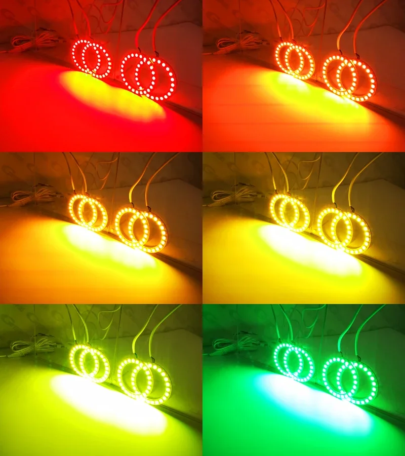 현대 투싼 TL TLE 2015 2016 2017 2018 블루투스 호환 앱, 멀티 컬러 울트라 브라이트 RGB LED 엔젤 아이즈 헤일로 링