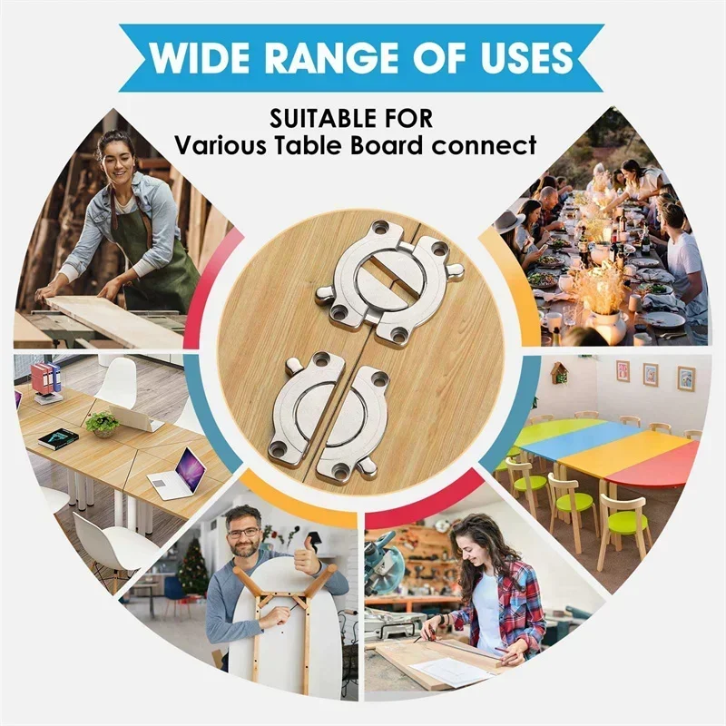 1/2pcs Tabletop Splicing Connector Table Furniture Folding Hinges Buckle Lock Desktop Combination Wood Board Splicing Fasteners