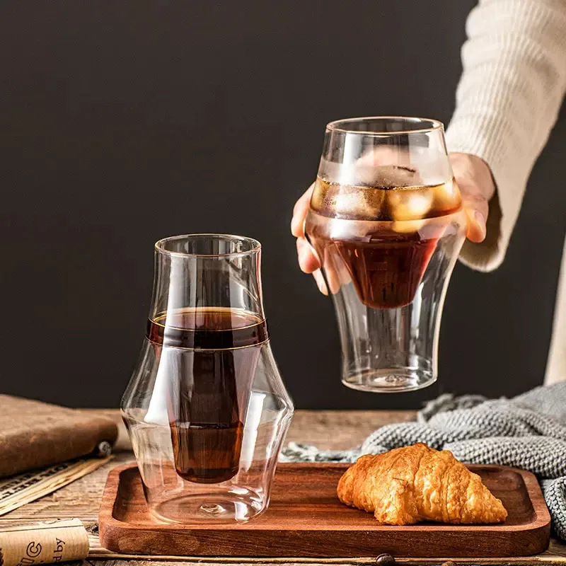 YWDL Neuer Kreativer Doppelwandiger Glasbecher Espresso-Kaffeetasse Verbrühungssicherer Milch-Party-Brandy-Wein-Teetasse 120/250/335ml – Detail 3
