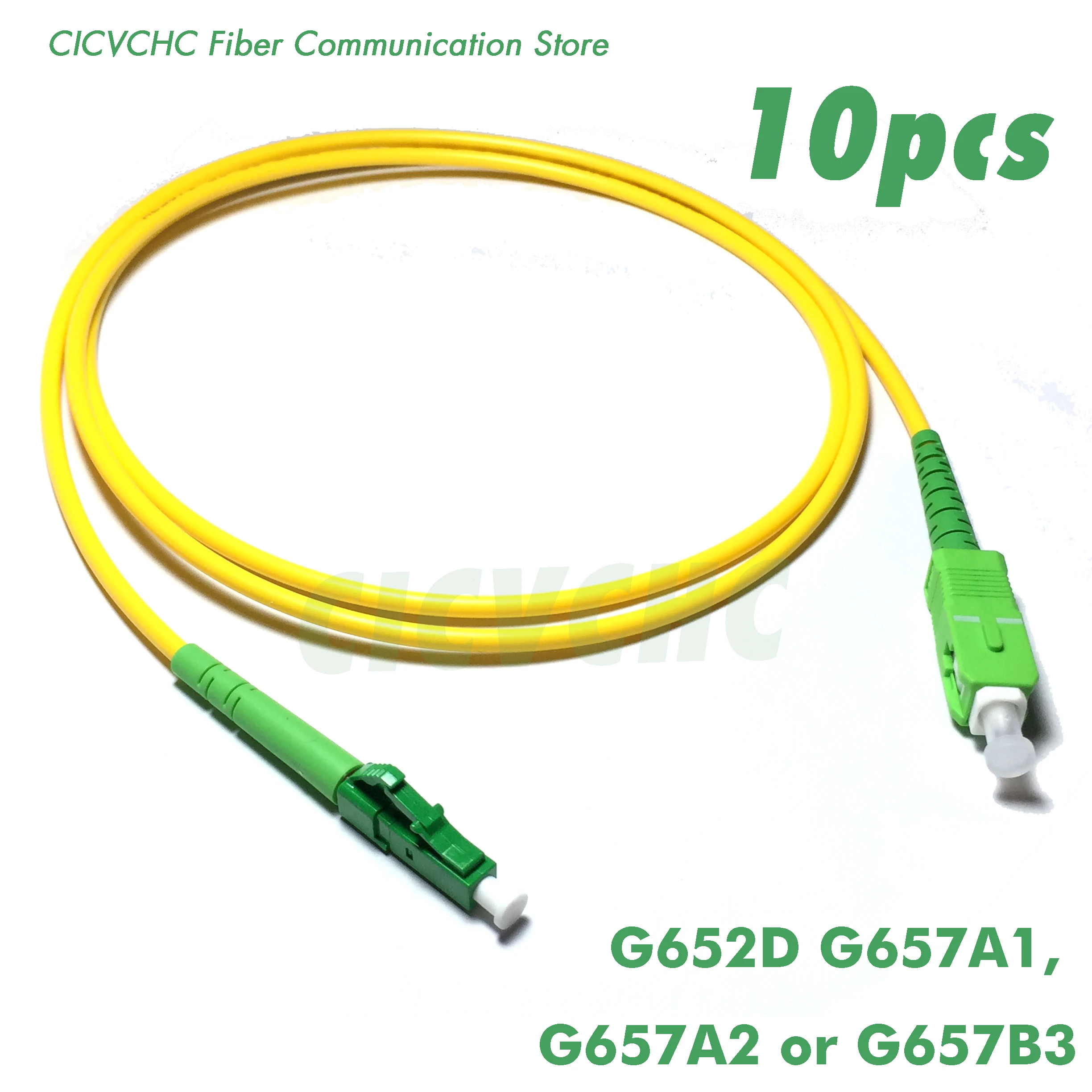 10pcs SC/APC-LC/APC serat patchcord-sm (9/125) G652D atau G657A1-1m, 1.5m atau 5m-3.0mm kabel/Jumper