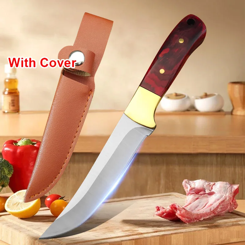 

Sharp Fruit Knife Boning Cleaver Meat Vegetables Fruit Slice Knife with Cover Handmade Forged Stainless Steel Butcher Knife Tool