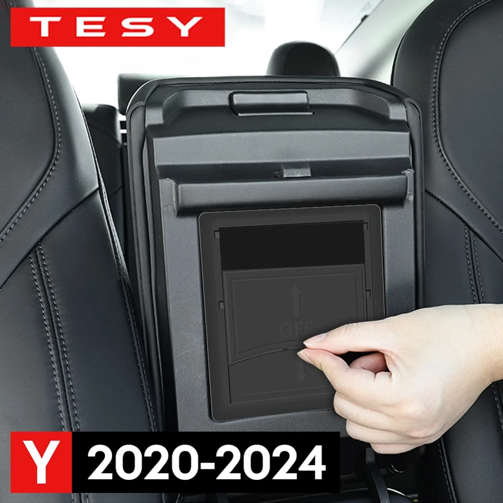 

For Tesla Model Y 2020-2024 Car Central Armrest Concealed Storage Box Hidden Case Secret Private Organized Container Slide