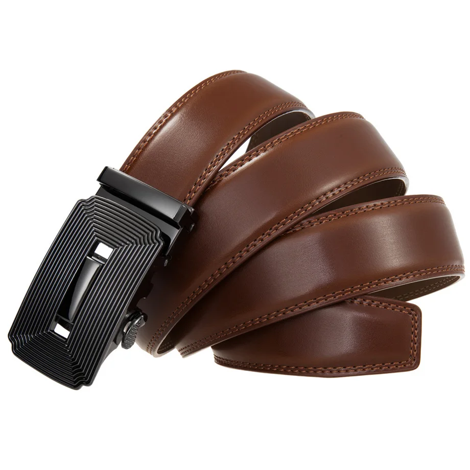 Brand Automatic Buckle Genuine Leather Mens Belts Luxury Man Fashion High Quality Black Tan Brown Formal Belt For Men 2024 B780