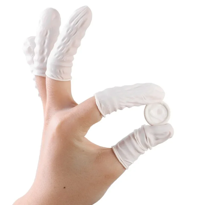 10-100Pcs Disposable Latex Finger Cots Natural Rubber Non-slip Thumb Protectors Anti-static Fingertip Protective Cover Gloves