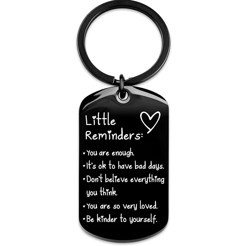 Llavero con pequeños recordatorios, regalos de inspiración para mujeres y hombres, afirmación, erupción, salud Mental, eres suficiente, joyería