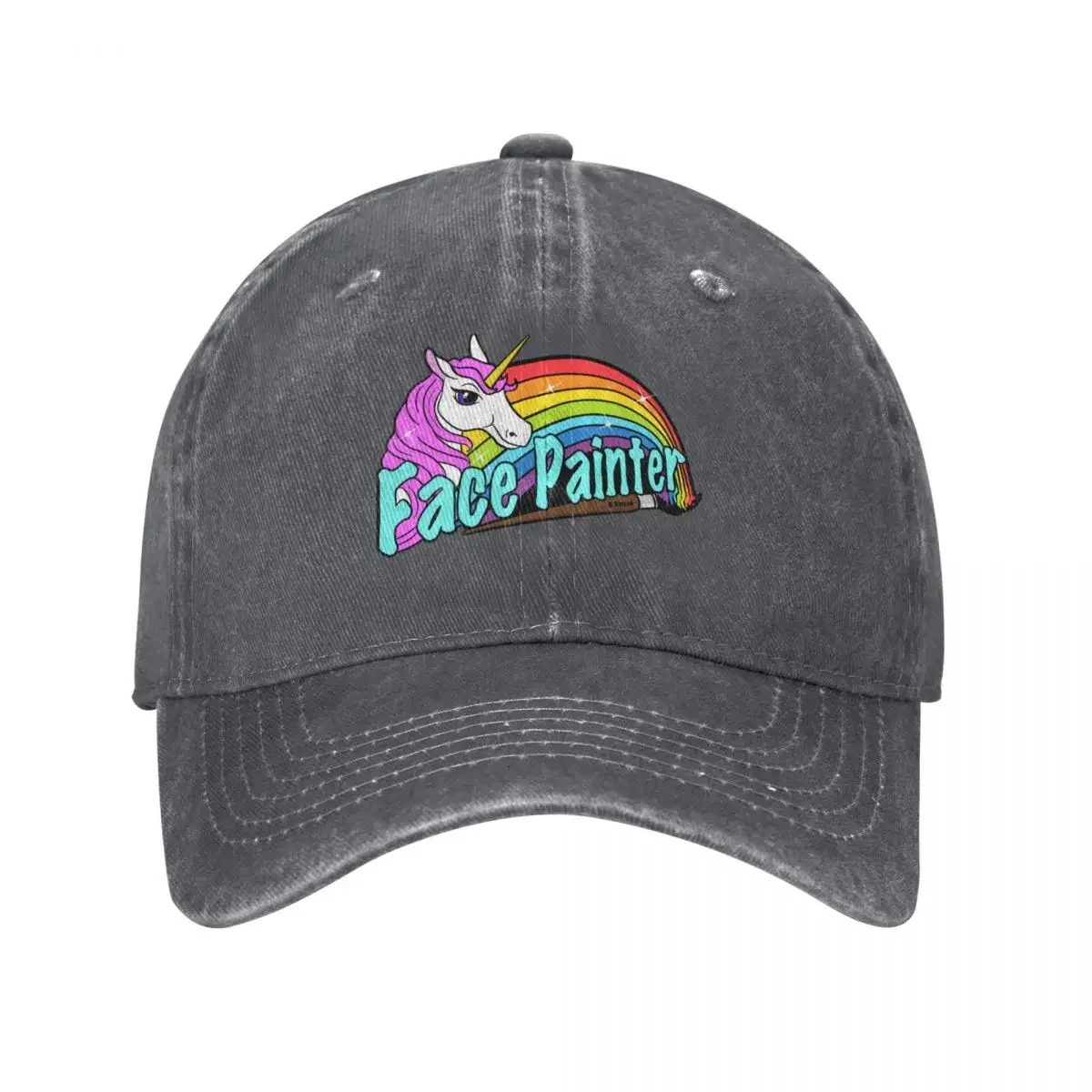 Face painter unicorn and rainbow facepainter Baseball Cap Sunscreen Beach beach hat Women's Beach Men's