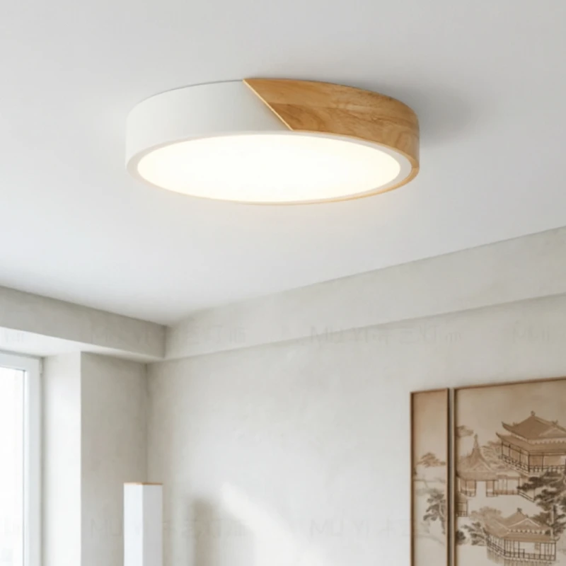 The Nordic Wood Collection: Minimalist 3-Tone LED Ceiling Light