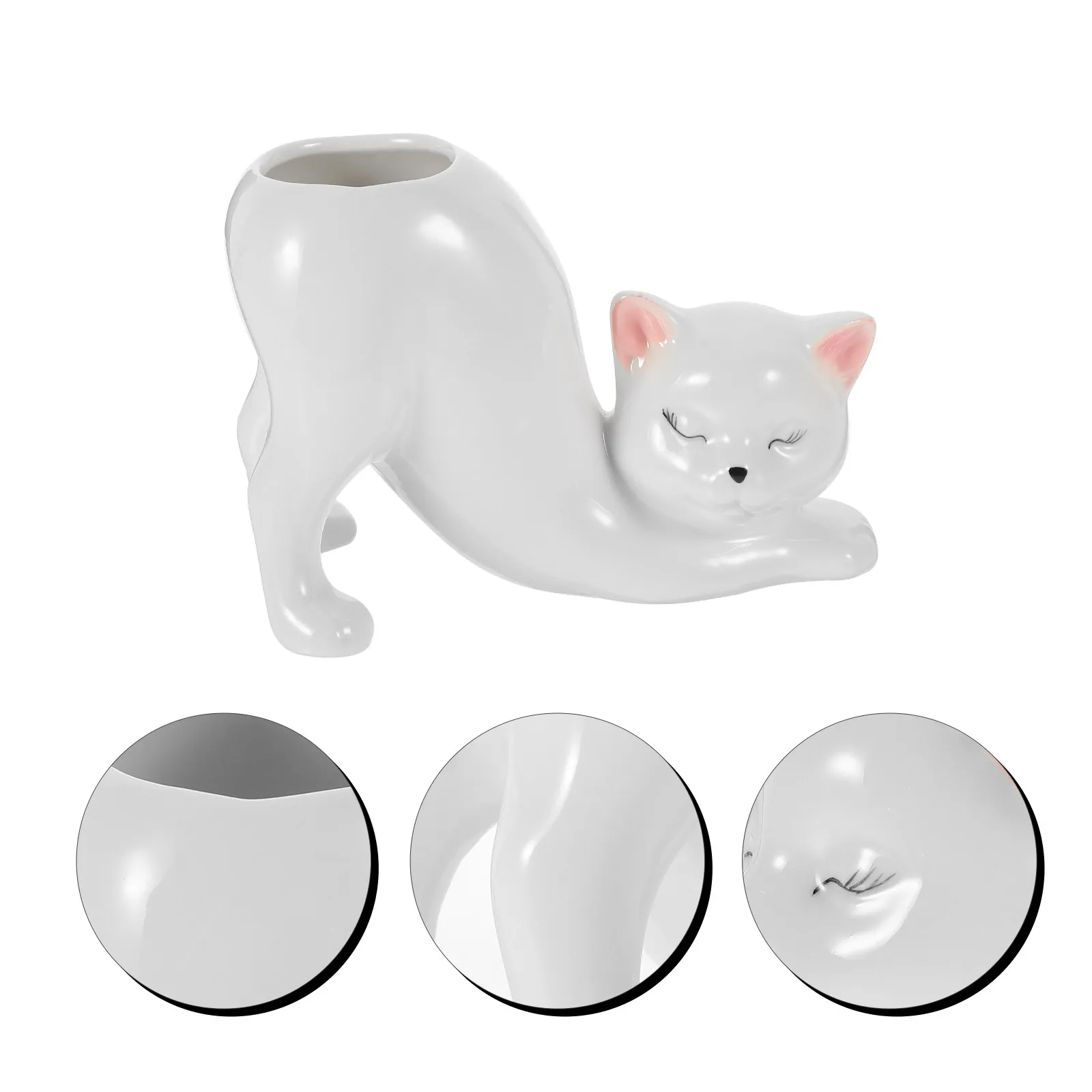 

Керамическая ваза для цветов в форме кошки, современная минималистичная, для домашнего декора, настольная ваза для цветочных композиций, декоративный цветочный горшок для рабочего стола