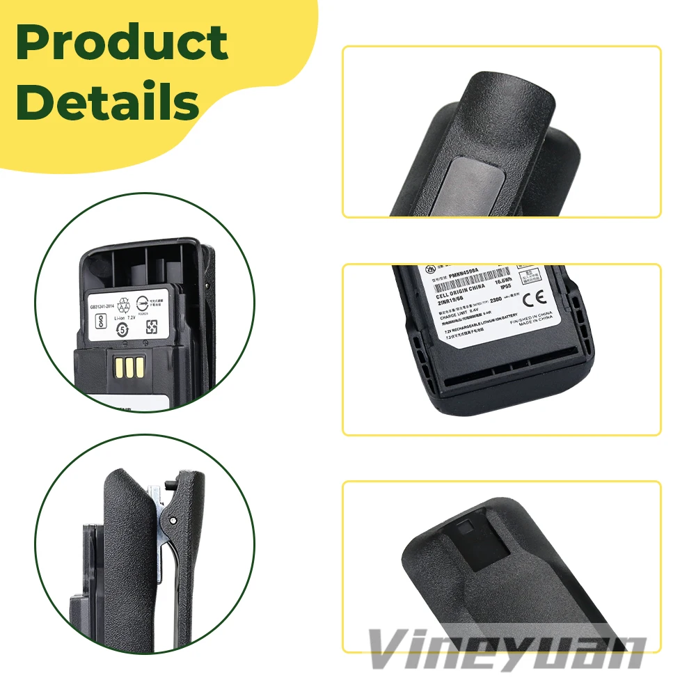 2300mAh PMNN4598A Replacement Lithium-ion Battery for Motorola R2 Portable Two-Way Radio Battery view 3