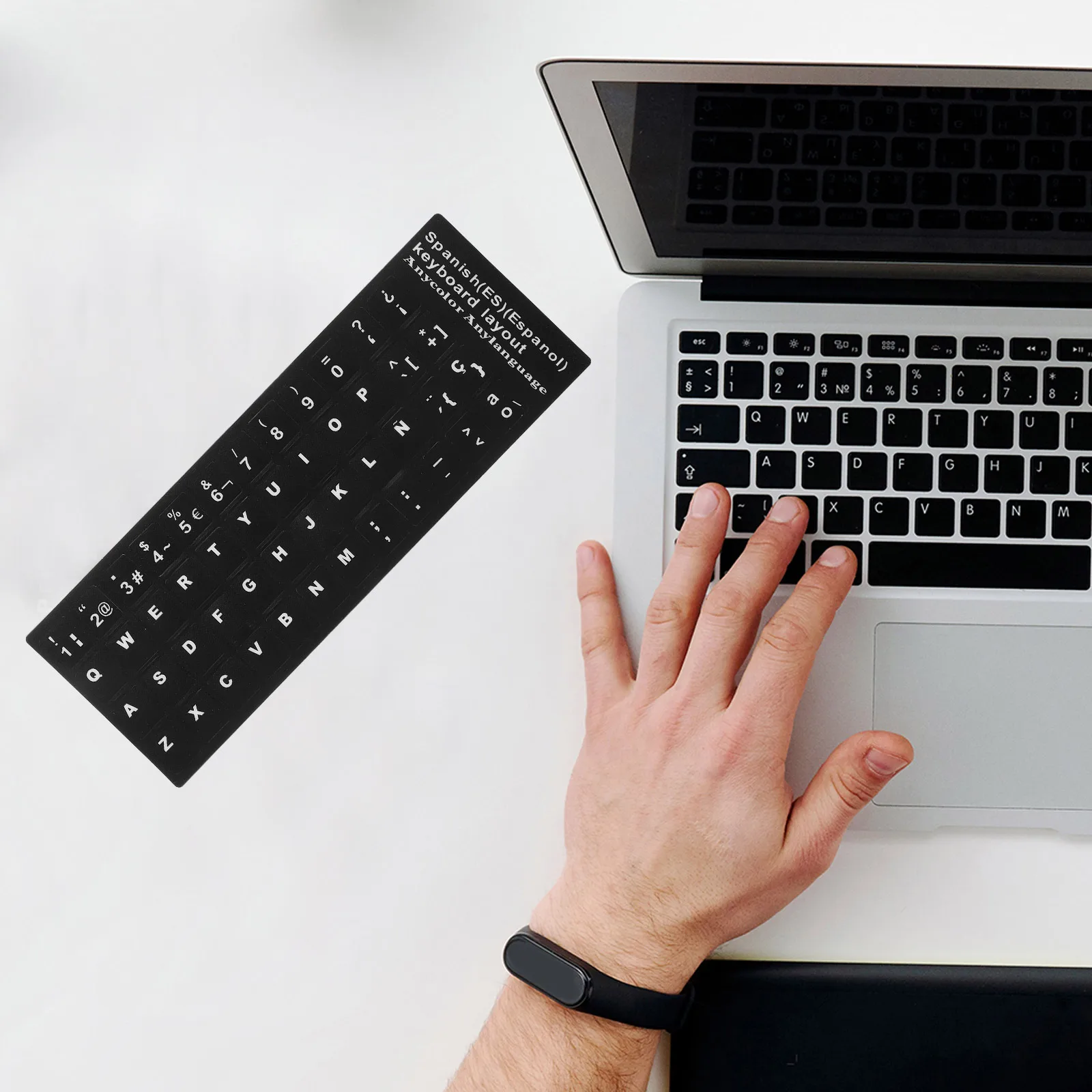 

6pcs Waterproof Stickers Black Foreign Language Keyboard Stickers Universal Laptop Computer Accessories Decals Protect