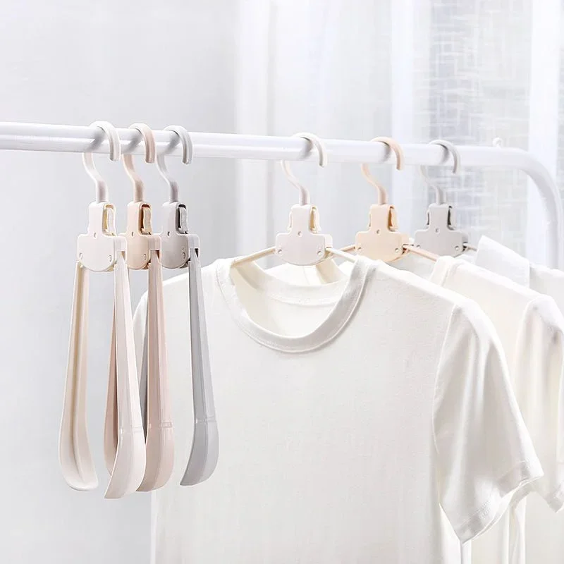 

Drying Rack Folding Clothes Hanger Plastic Travel Portable Wide Shoulder Seamless Clothes Support Clothes Hanger Storage Tool