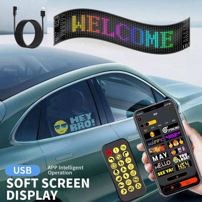 Halloween RGB Programmable Flexible LED Matrix Panel Bar Holiday Advertising Scroll Animated Text Display