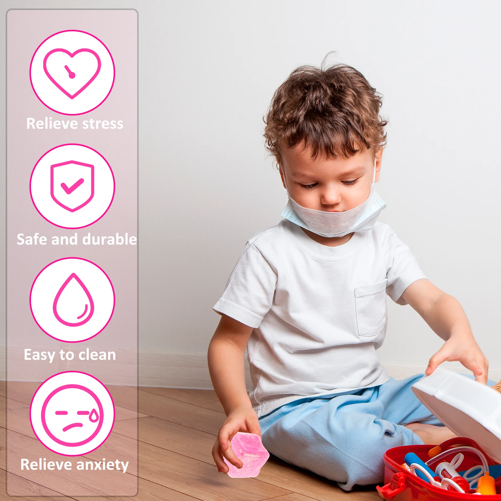 كرة ترتر بطيء الارتداد من TPR مضادة للإجهاد ، لعبة مالتوز الناعم ، لعبة قرصة ، مرنة للإغاثة ، عصر ملون ، تخفيف الضغط ، 4 #5