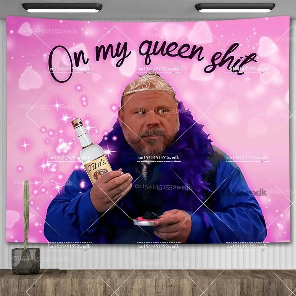 Bertram On My Queen Meme Tapestry Funny I Eat Kids Tapestries Wall Hanging Party College Dorm Backdrop Kawaii Room Decoration