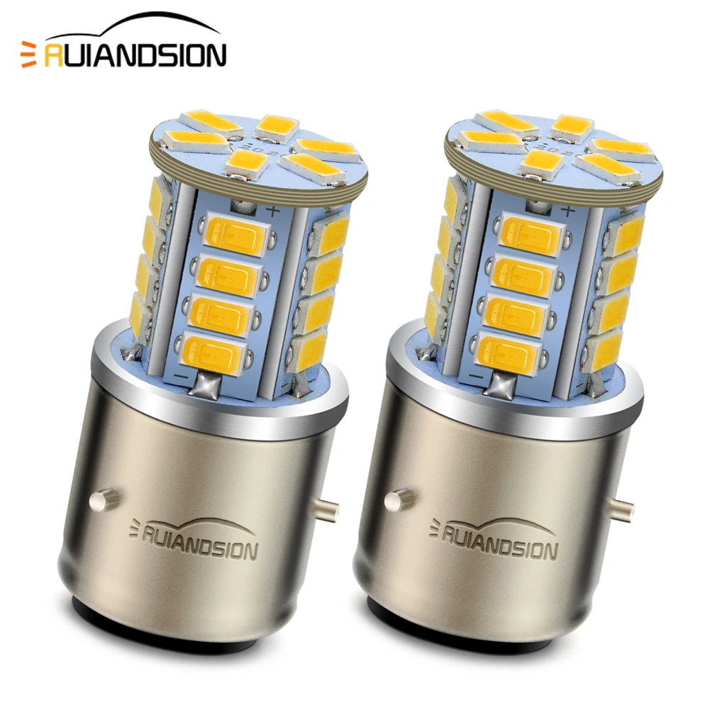 

RUIANDSION 2PCS Motorcycle Accessories BA21D Headlight LED For High Low Beam DC 6-30V Universal Lamp Fit Motorbike Moped Scooter