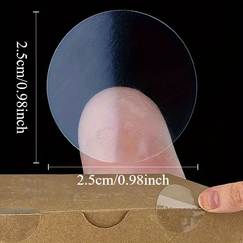 1000pcs/roll Self-adhesive Stickers, Round Sealing Stickers, Clear Round Labels for Envelopes, Boxes and Gift Wrap