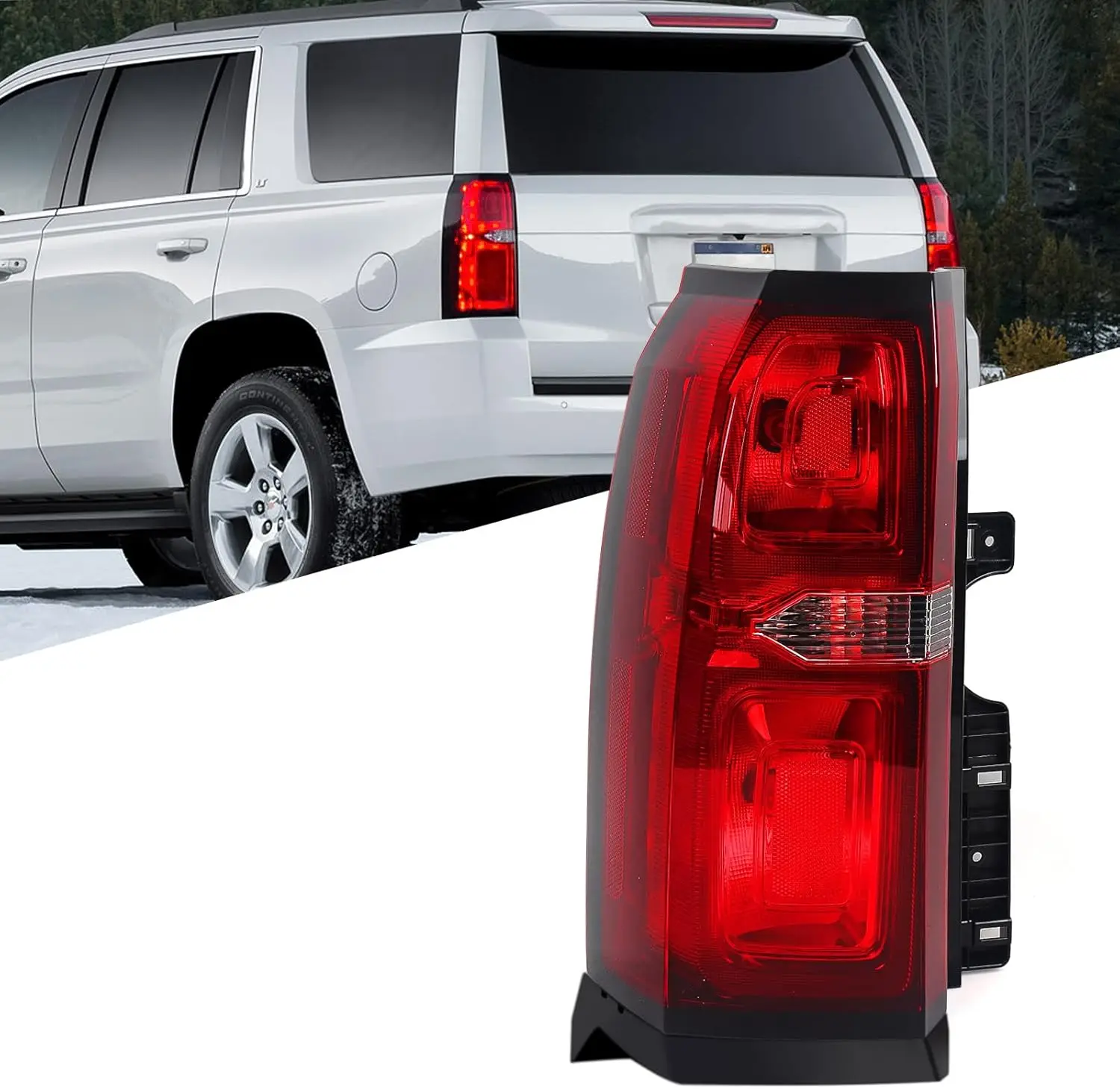 

LED Tail Light for Chevrolet Tahoe/Suburban 2015-2020, Red Lens, Left Driver Side, Brake Lamp with Running Lights