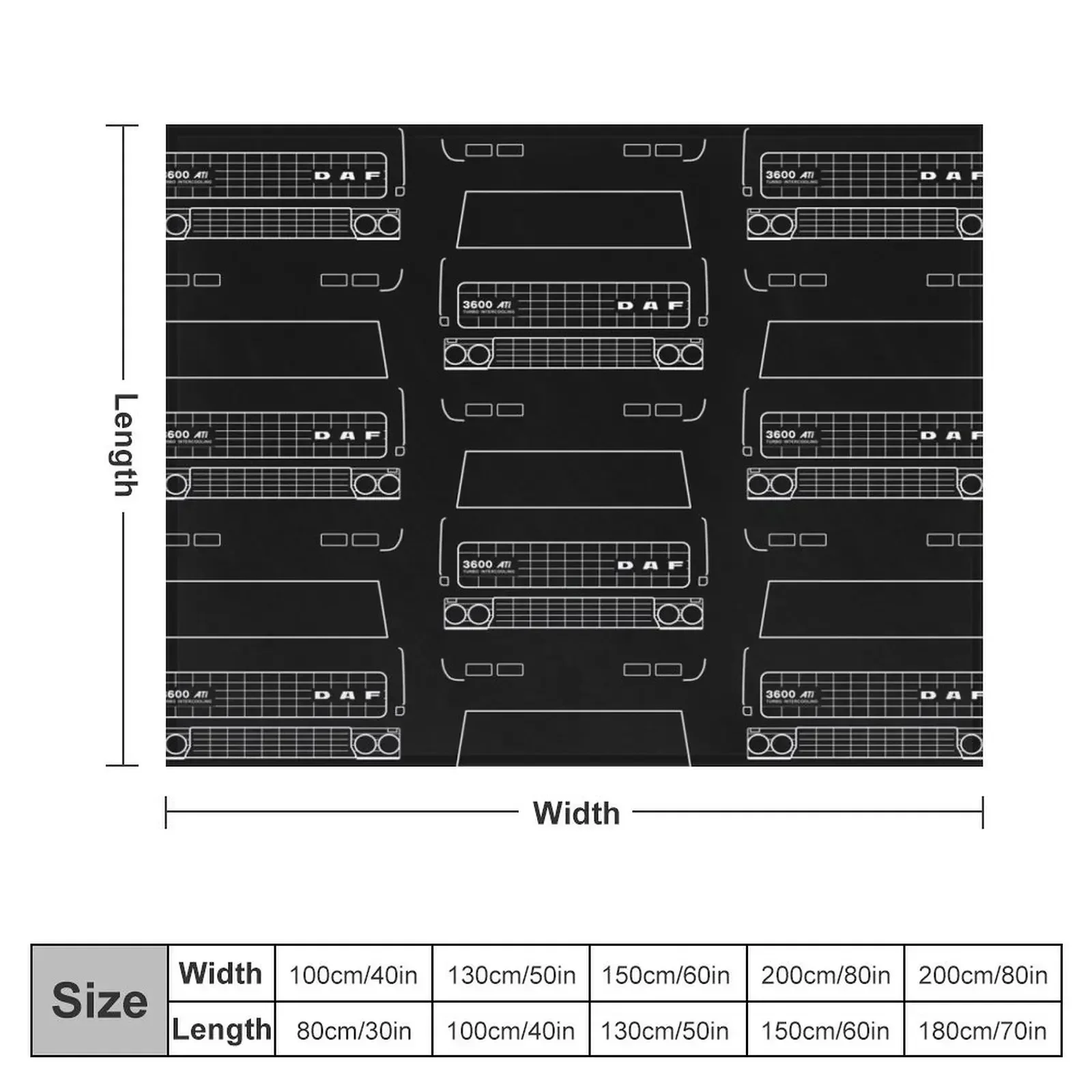 Classic DAF 3600 heavy truck white outline graphic Throw Blanket For Sofa Thin Soft Plush Plaid for babies Blankets