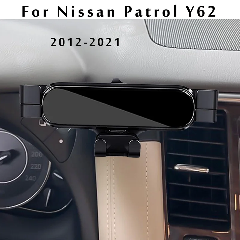 LHD Car Mobile Phone Holder Special Air Vent Stand GPS Gravity Navigation Bracket For Nissan Patrol Y62 2012-2021 Accessories