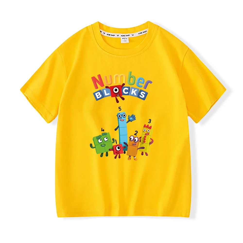 

Numberblocks Print Kids Cotton T-shirt Boy and Girls Summer Happy1 2 3 4 5 Cute TShirt Children Clothing New Cartoon Graphic Tee