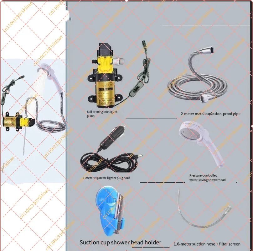 12V Self-Priming Diaphragm Pump | Portable Water Pump Kit for RV Car Washing & Outdoor Camping Shower