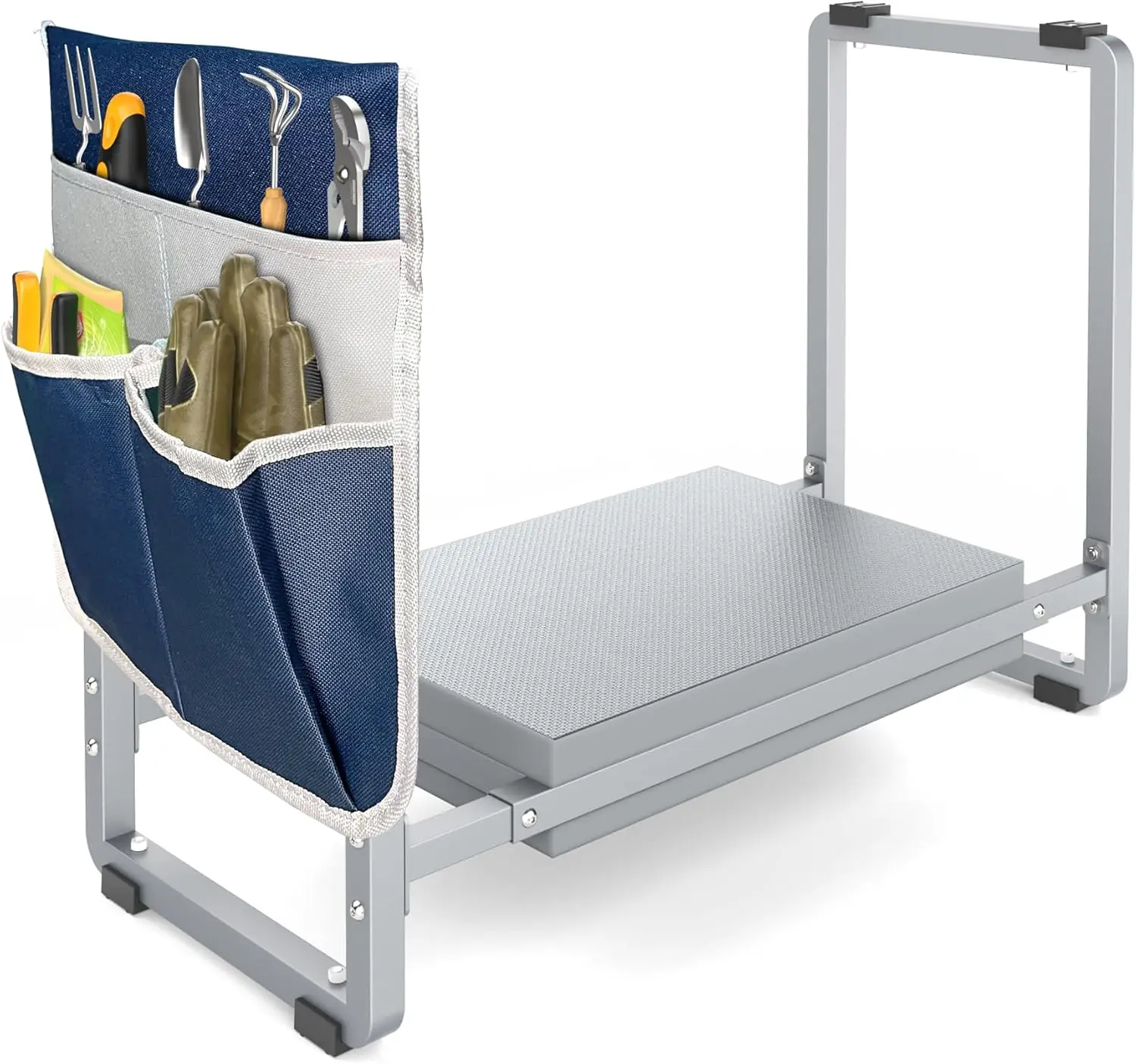 

Wide Heavy Duty Garden Kneeler Seat Bench for Kneeling and Sitting, Multifunctional Gardening Gift for Women Seniors Gray