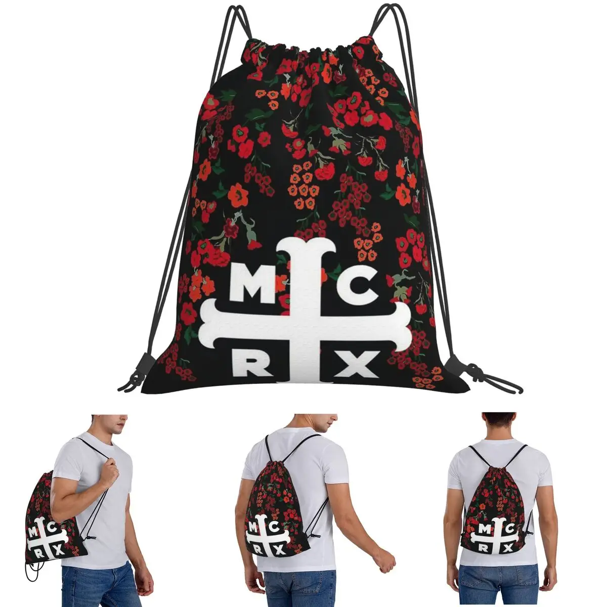 

My Chemical Romance Band Backpacks Portable Drawstring Bags Sports Bag Book Bags for Man Woman Students