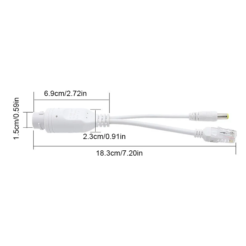 POE 케이블 이더넷 어댑터 케이블, 수동 전원 분배기, 24V ~ 12V 전원 공급 장치 분리기, 1 개