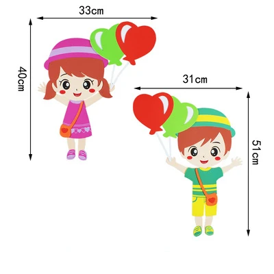 3D cartoon characters for children boys and girls wall stickers blackboard decoration materials for kindergarten classrooms