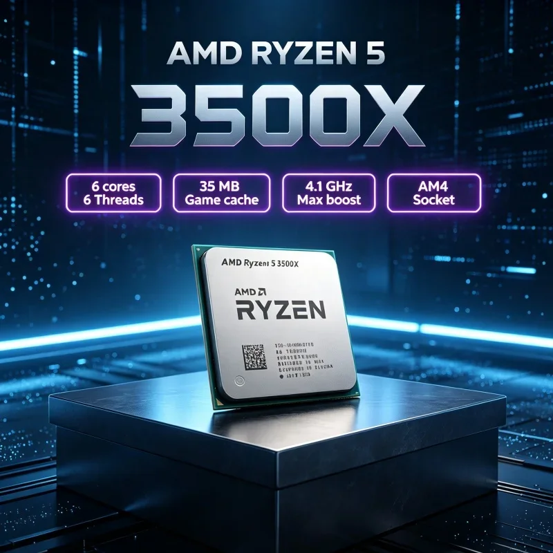 R5 3500X AMD Ryzen 5 3500X 6-Core 4.1GHz AM4 CPU for Family Home Entertainment 35MB Cache 65W TDP