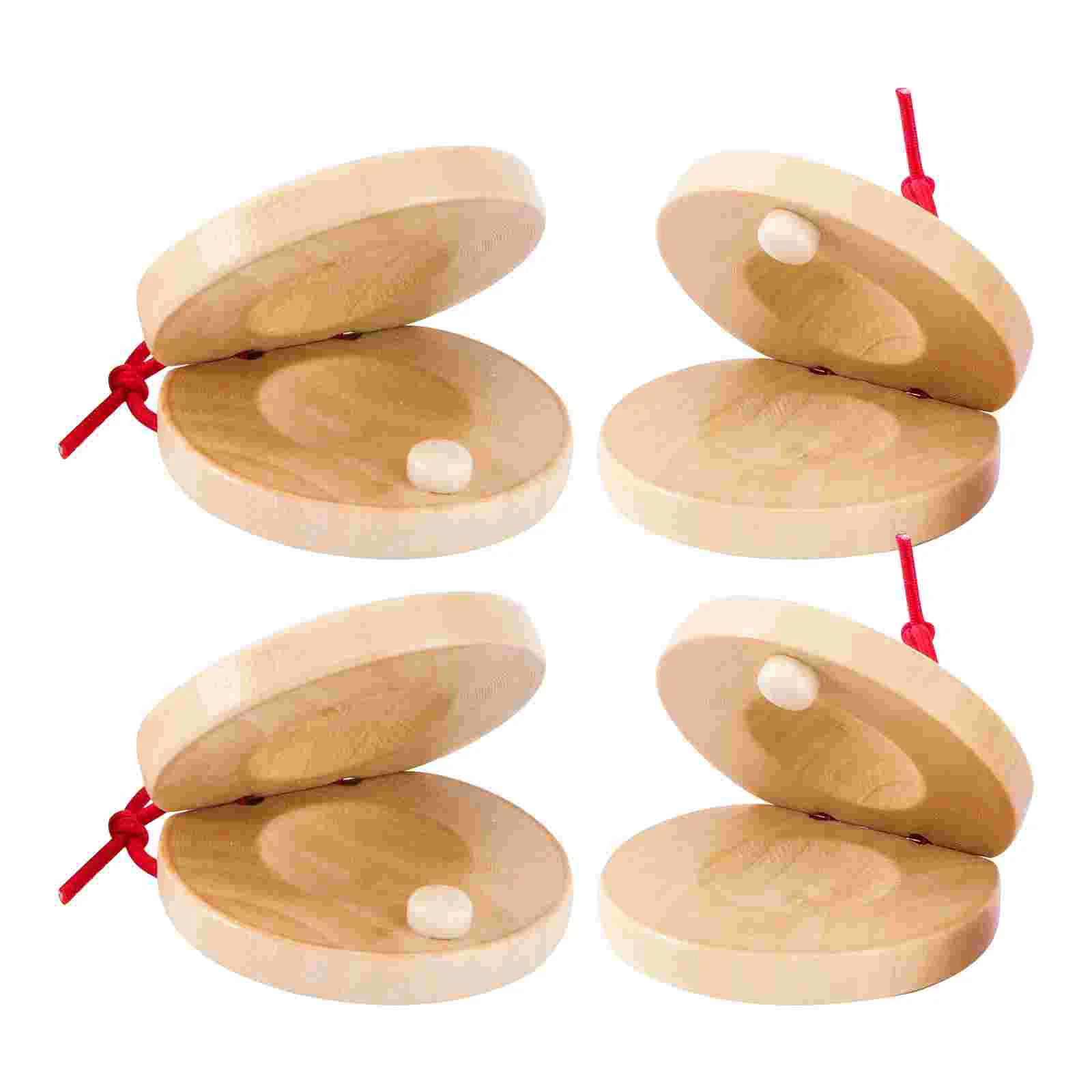 

4 Pcs Castanets Early Education Instruments Musical Preschool Kids Toy Brain Development Toys Wooden