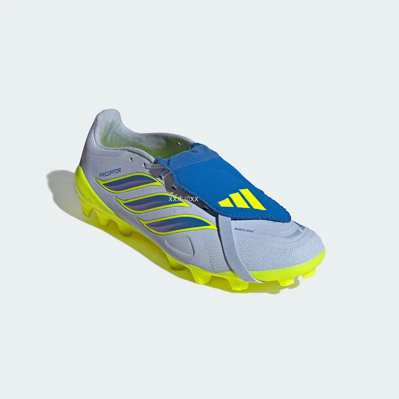 Popular Adidas JS0345 Unisex AG Firm Ground Soccer Cleats Crystal Blue Light Blue Bright Yellow Fluorescent Football Boots view 5