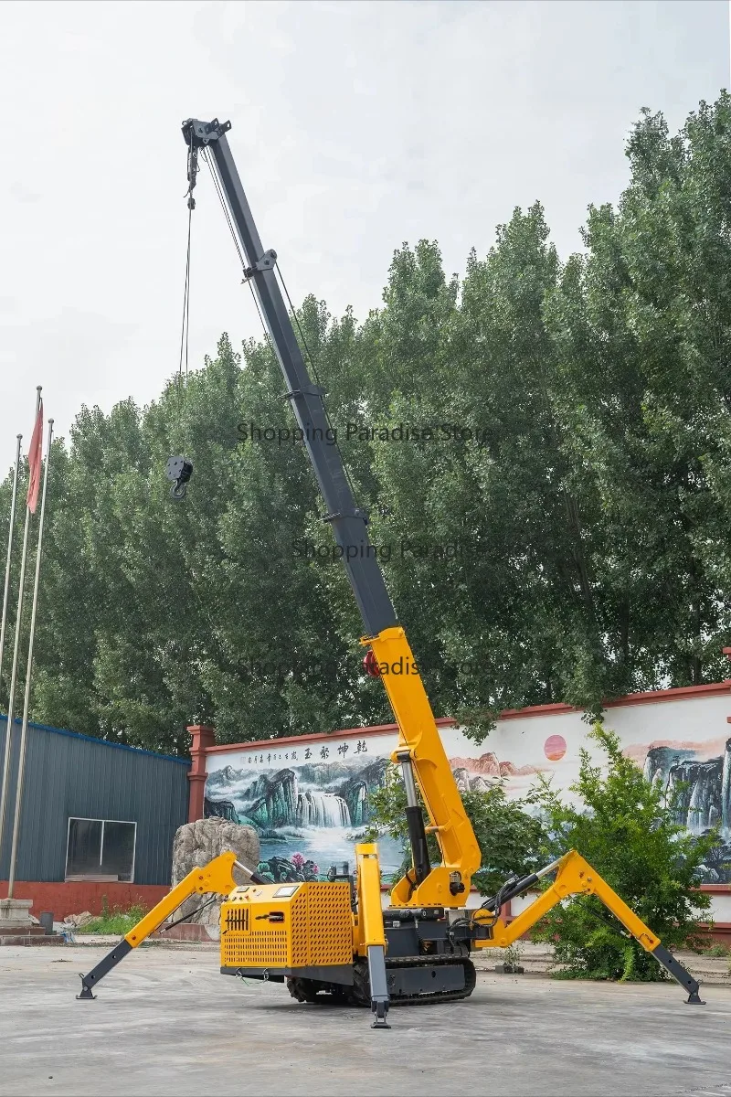 1-Ton Electric Hydraulic Arm Crane Remote-Controlled Mobile Small Crawler Spider Jib High Efficiency Max Lifting Height