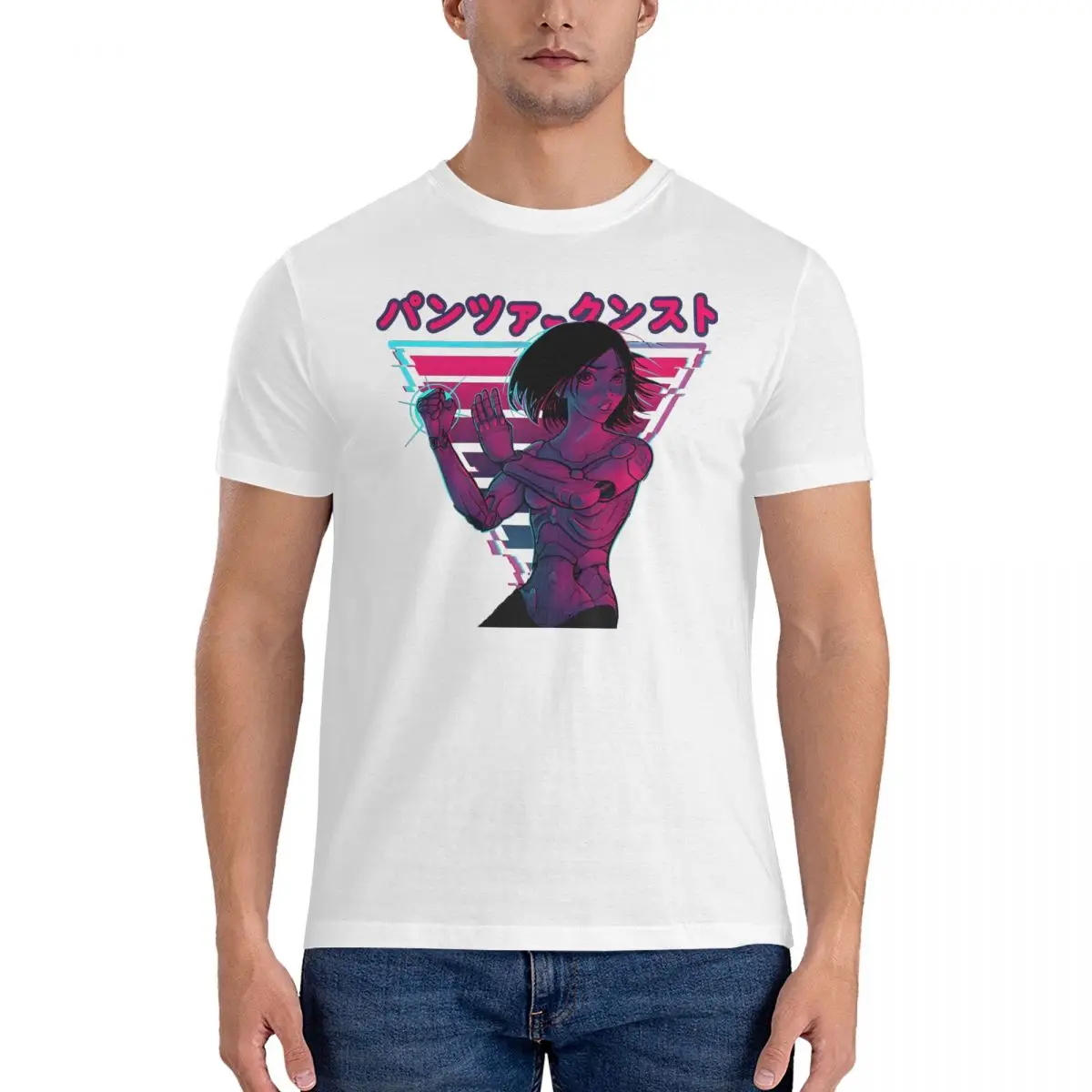 Panzer Kunst Cyber Girl Martial Arts T-Shirts Men Battle Angel Casual Cotton Tee Shirt Round Neck Short Sleeve  Unique Clothes