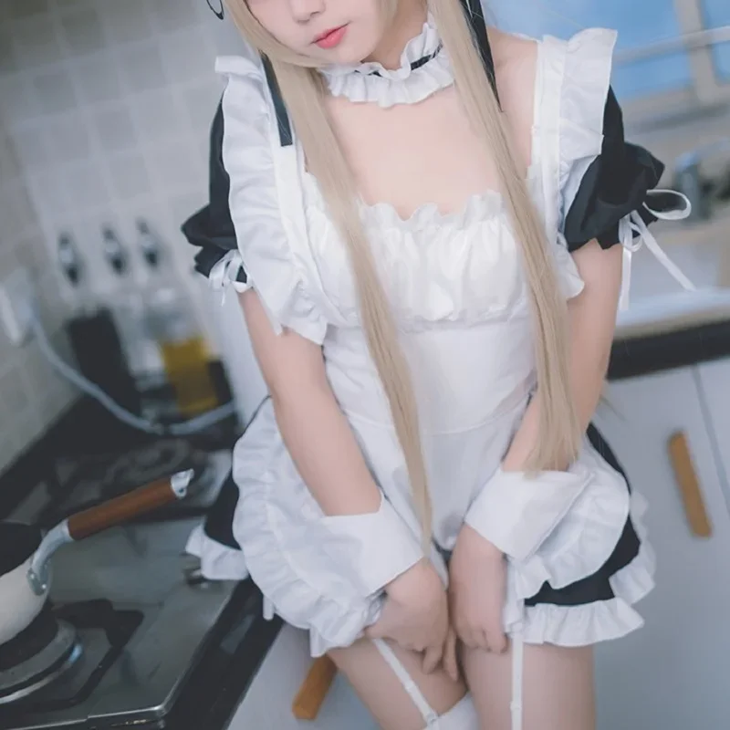 

Anime Yosuga No Sora Kasugano Sora Cosplay Costume Maid Apron Dress Women Uniforms Meidofuku Outfits Lolita Dresses
