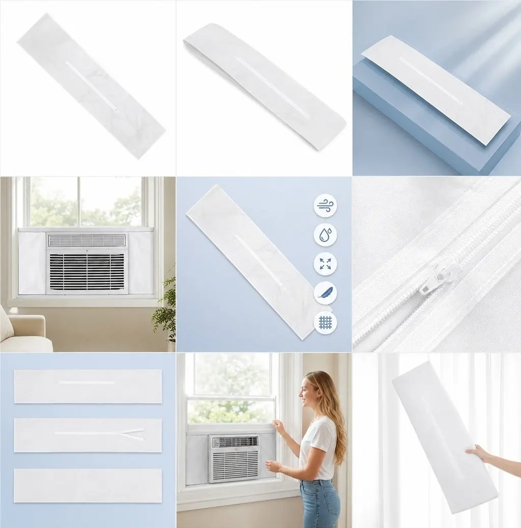 1Set Waterproof Window Sealing Cloth For For Window Air Conditioner Family Windproof Soft Outlet Cover