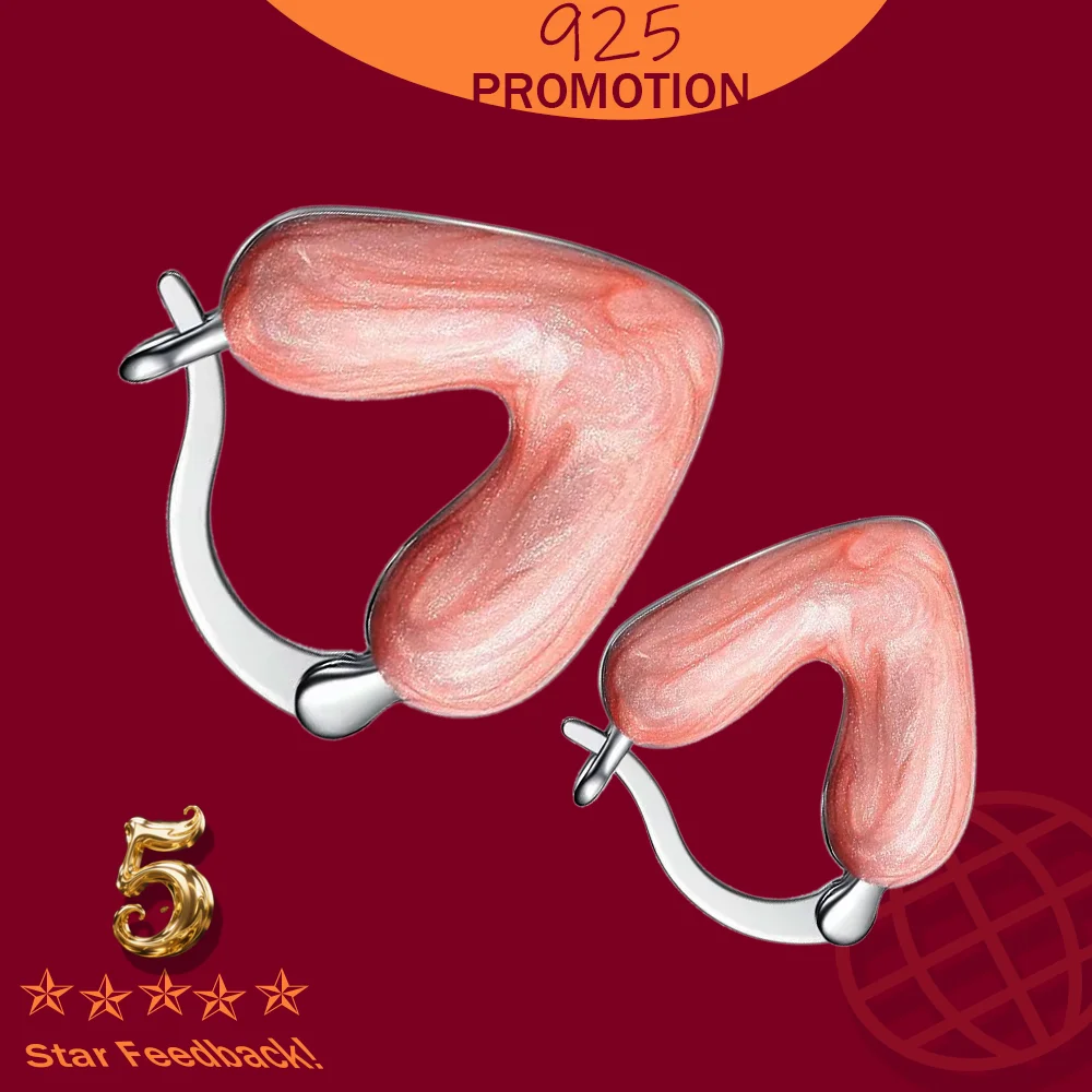 

Винтажные серьги-кольца с пряжкой для ушей Huggies Love Heart, глазурованные серьги-кольца для женщин, модные металлические украшения, аксессуары для вечеринок