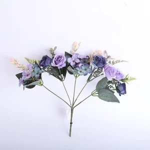 Beautiful roses artificial flowers, counterfeit flowers, silk peony, hortênsia, Big Bride Bouquet, wedding, home party, diy decoration, autumn 10 Main Sales Giant Flower - №5