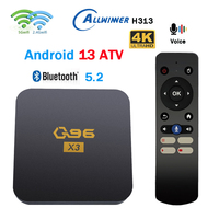 TV Box Q96 X3 ATV Allwinner H313 Quad Core Smart TV Box Android13 4K HD 2GB 8GB BT5.2 WIFI 4G 5G Player Voice remote Set Top Box