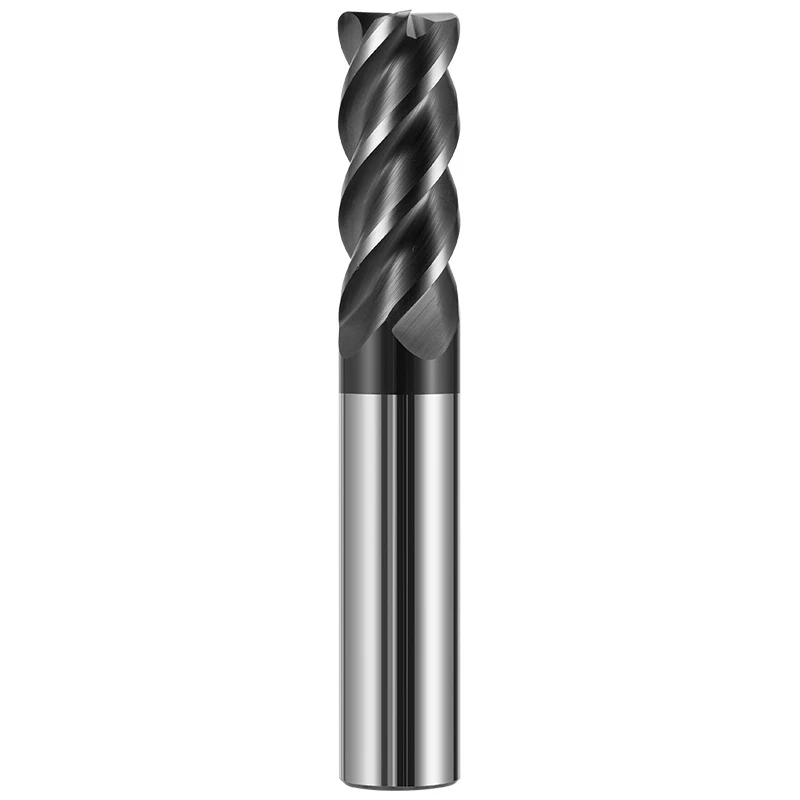 HRC66 Corner Radius End Mill CNC R Bull Nose Milling Cutter Metal Router Tungsten Carbide Steel Tool R0.5 R1 4Flutes