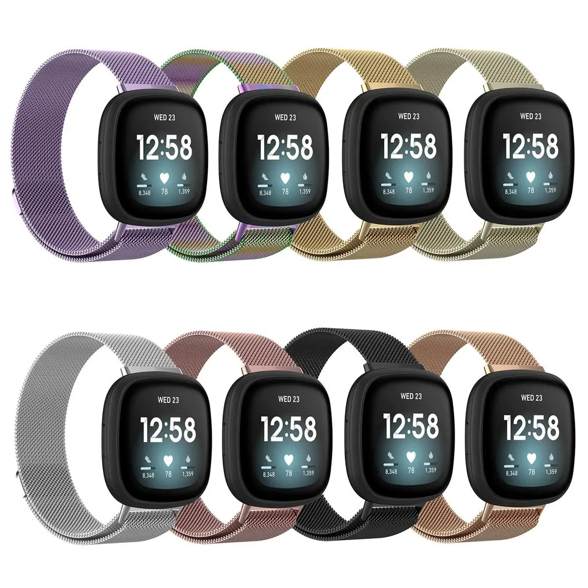 سوار ساعة XDfind Milanese المعدني المغناطيسي لساعة Fitbit Versa 4 / 3 / Sense 2 / Sense الحجم: S/L #2