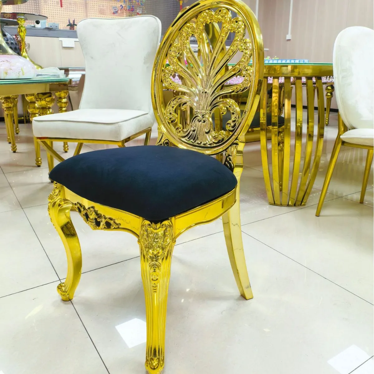 Cross-border wedding banquet plastic dining high-end European plastic  hotel wedding chair