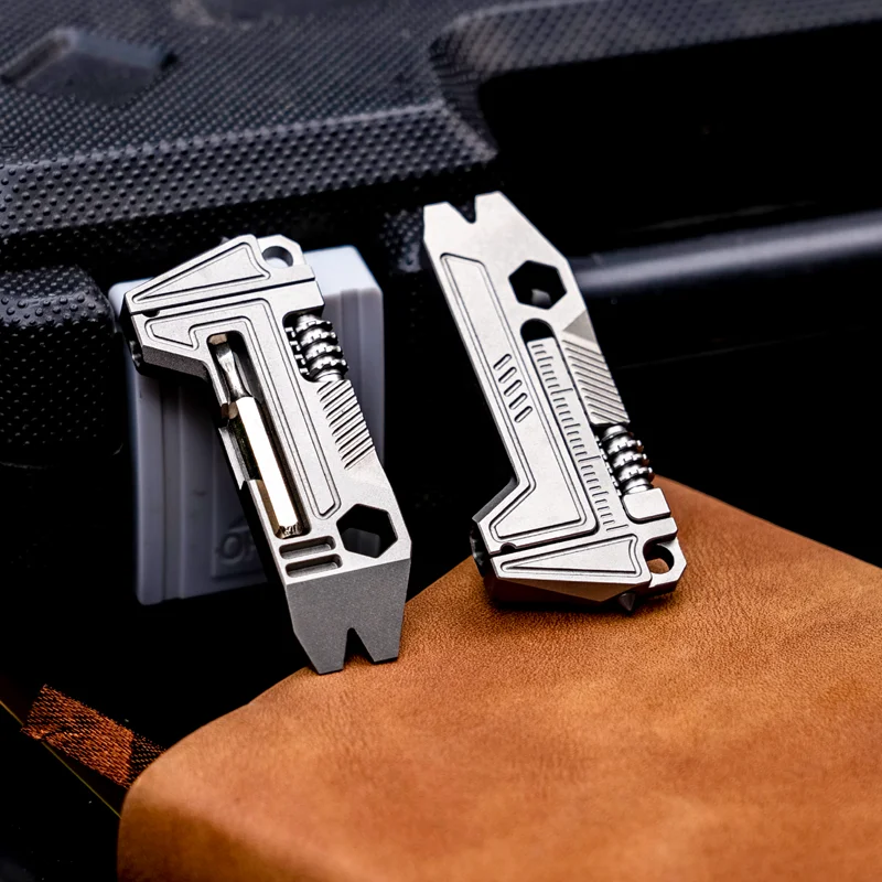 Outdoor Portable EDC Multifunctional Titanium Alloy Mini Wrench Caliper Keychain Tool